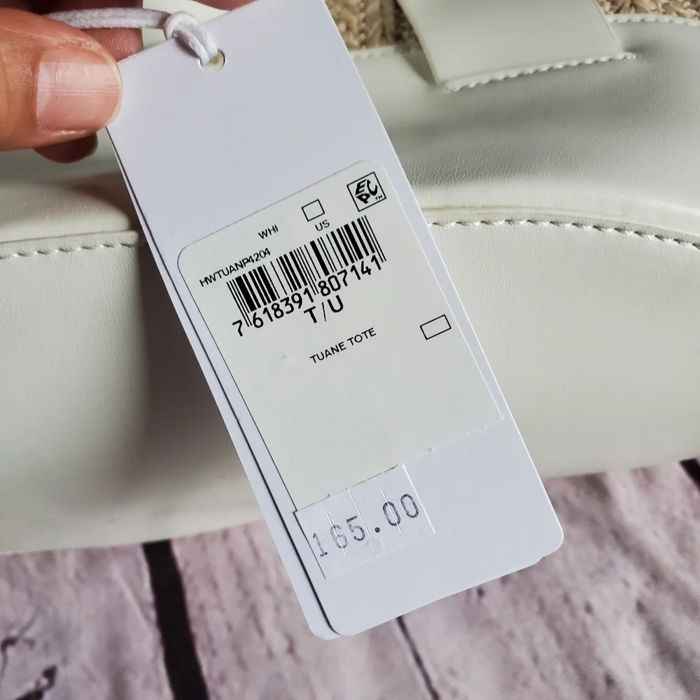 Guess Tuane Tote Bag Beachy Casual Summer Tan White